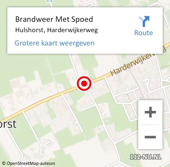 Locatie op kaart van de 112 melding: Brandweer Met Spoed Naar Hulshorst, Harderwijkerweg op 5 april 2019 12:45