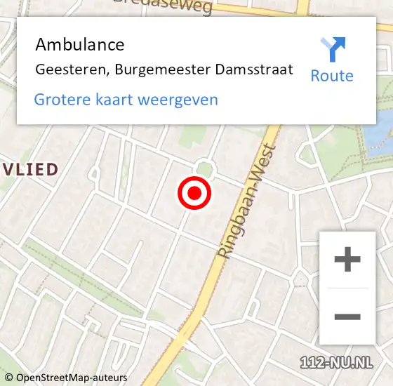 Locatie op kaart van de 112 melding: Ambulance Geesteren, Burgemeester Damsstraat op 5 april 2019 12:56