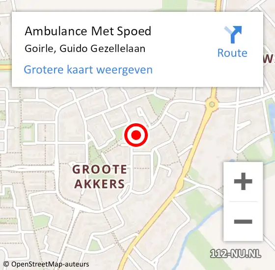 Locatie op kaart van de 112 melding: Ambulance Met Spoed Naar Goirle, Guido Gezellelaan op 5 april 2019 14:37