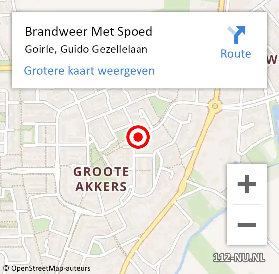 Locatie op kaart van de 112 melding: Brandweer Met Spoed Naar Goirle, Guido Gezellelaan op 5 april 2019 14:39