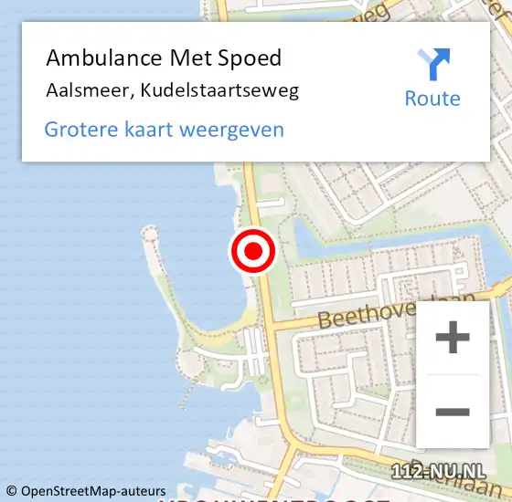 Locatie op kaart van de 112 melding: Ambulance Met Spoed Naar Aalsmeer, Kudelstaartseweg op 5 april 2019 17:17