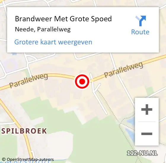 Locatie op kaart van de 112 melding: Brandweer Met Grote Spoed Naar Neede, Parallelweg op 5 april 2019 18:25