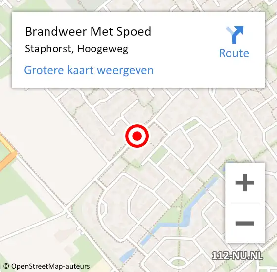 Locatie op kaart van de 112 melding: Brandweer Met Spoed Naar Staphorst, Hoogeweg op 5 april 2019 18:47