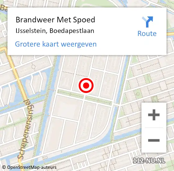 Locatie op kaart van de 112 melding: Brandweer Met Spoed Naar IJsselstein, Boedapestlaan op 5 april 2019 19:09