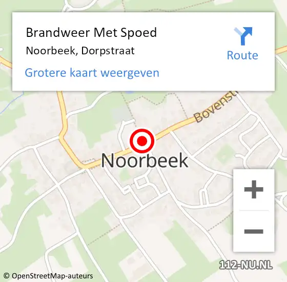 Locatie op kaart van de 112 melding: Brandweer Met Spoed Naar Noorbeek, Dorpstraat op 5 april 2019 21:34