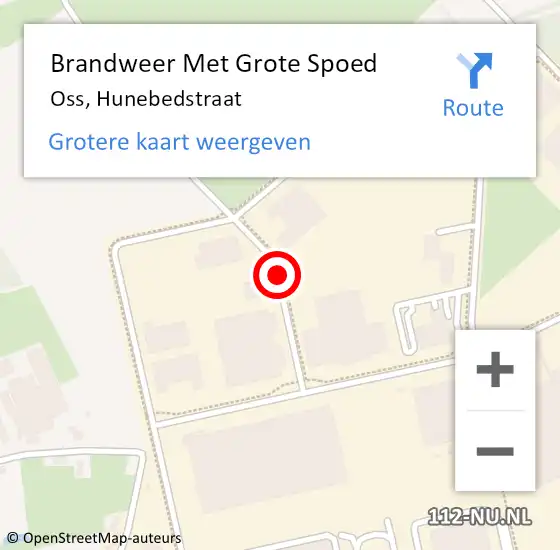 Locatie op kaart van de 112 melding: Brandweer Met Grote Spoed Naar Oss, Hunebedstraat op 6 april 2019 04:08