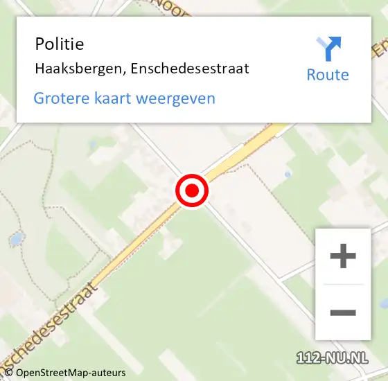 Locatie op kaart van de 112 melding: Politie Haaksbergen, Enschedesestraat op 6 april 2019 07:36