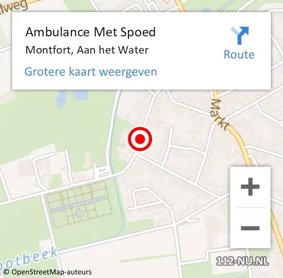 Locatie op kaart van de 112 melding: Ambulance Met Spoed Naar Montfort, Aan het Water op 6 april 2019 08:37