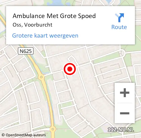 Locatie op kaart van de 112 melding: Ambulance Met Grote Spoed Naar Oss, Voorburcht op 6 april 2019 09:31