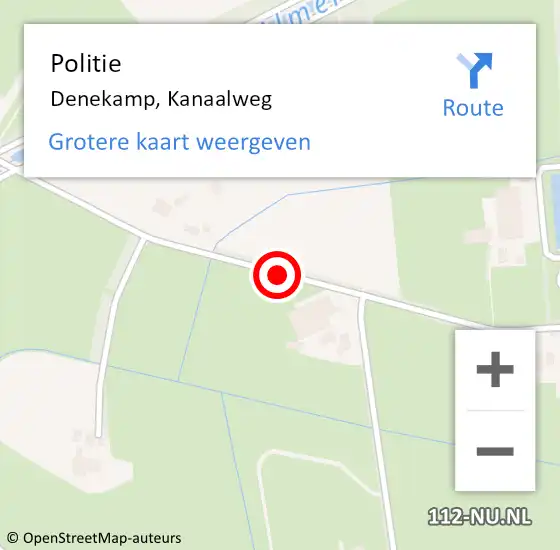 Locatie op kaart van de 112 melding: Politie Denekamp, Kanaalweg op 6 april 2019 12:42