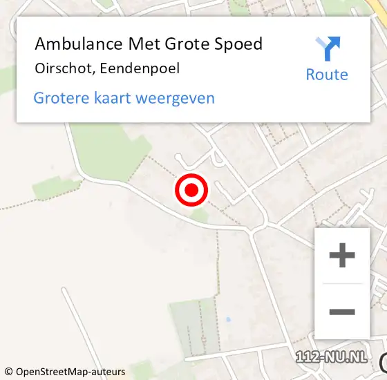 Locatie op kaart van de 112 melding: Ambulance Met Grote Spoed Naar Oirschot, Eendenpoel op 6 april 2019 13:12