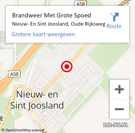 Locatie op kaart van de 112 melding: Brandweer Met Grote Spoed Naar Nieuw- En Sint Joosland, Oude Rijksweg op 6 april 2019 13:44