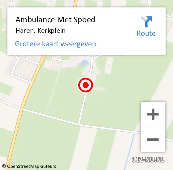 Locatie op kaart van de 112 melding: Ambulance Met Spoed Naar Haren, Kerkplein op 6 april 2019 14:59