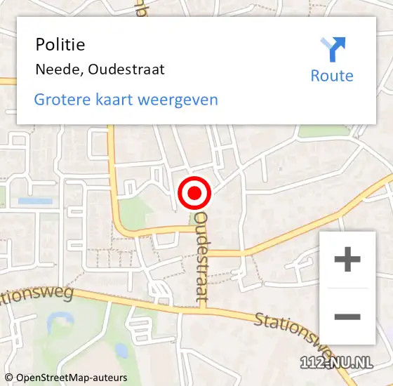Locatie op kaart van de 112 melding: Politie Neede, Oudestraat op 6 april 2019 15:51