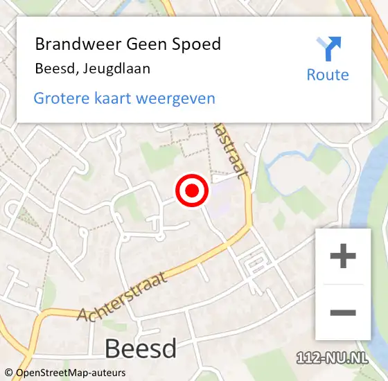 Locatie op kaart van de 112 melding: Brandweer Geen Spoed Naar Beesd, Jeugdlaan op 6 april 2019 16:16