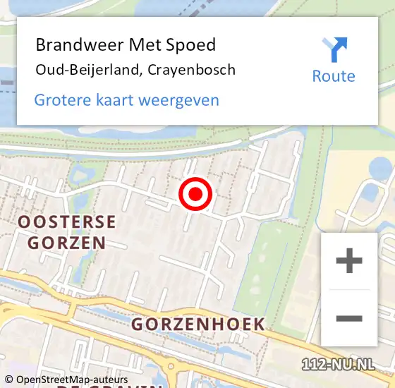 Locatie op kaart van de 112 melding: Brandweer Met Spoed Naar Oud-Beijerland, Crayenbosch op 6 april 2019 20:34
