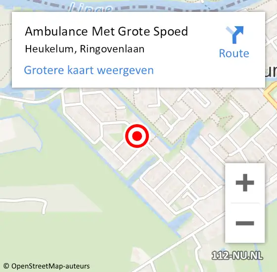 Locatie op kaart van de 112 melding: Ambulance Met Grote Spoed Naar Heukelum, Ringovenlaan op 6 april 2019 23:43