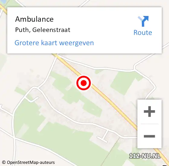 Locatie op kaart van de 112 melding: Ambulance Puth, Geleenstraat op 28 maart 2014 14:57