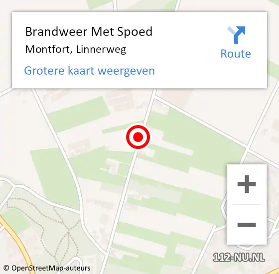 Locatie op kaart van de 112 melding: Brandweer Met Spoed Naar Montfort, Linnerweg op 7 april 2019 00:58