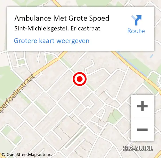 Locatie op kaart van de 112 melding: Ambulance Met Grote Spoed Naar Sint-Michielsgestel, Ericastraat op 7 april 2019 02:30
