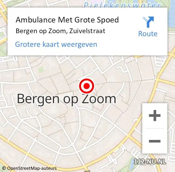 Locatie op kaart van de 112 melding: Ambulance Met Grote Spoed Naar Bergen op Zoom, Zuivelstraat op 7 april 2019 09:13