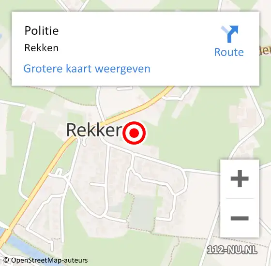 Locatie op kaart van de 112 melding: Politie Rekken op 7 april 2019 10:56