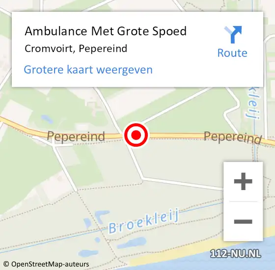 Locatie op kaart van de 112 melding: Ambulance Met Grote Spoed Naar Cromvoirt, Pepereind op 7 april 2019 11:26