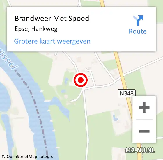 Locatie op kaart van de 112 melding: Brandweer Met Spoed Naar Epse, Hankweg op 7 april 2019 12:23