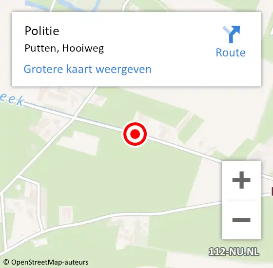 Locatie op kaart van de 112 melding: Politie Putten, Hooiweg op 7 april 2019 12:24