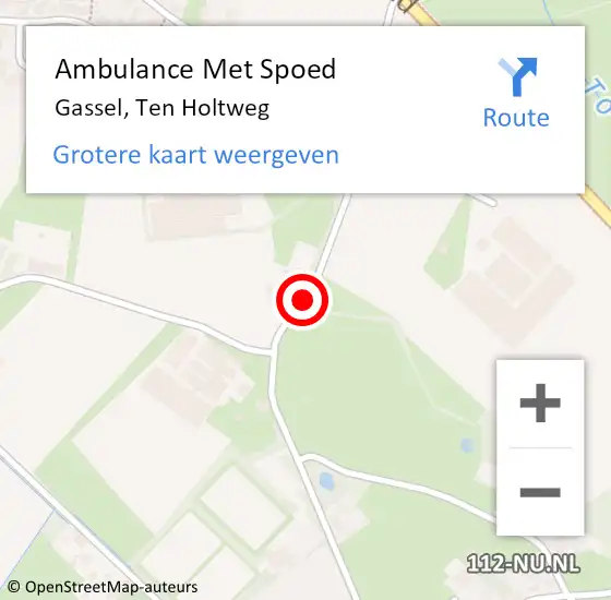 Locatie op kaart van de 112 melding: Ambulance Met Spoed Naar Gassel, Ten Holtweg op 7 april 2019 13:00