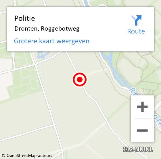 Locatie op kaart van de 112 melding: Politie Dronten, Roggebotweg op 7 april 2019 13:17