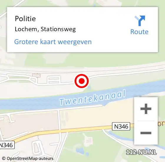 Locatie op kaart van de 112 melding: Politie Lochem, Stationsweg op 7 april 2019 13:53