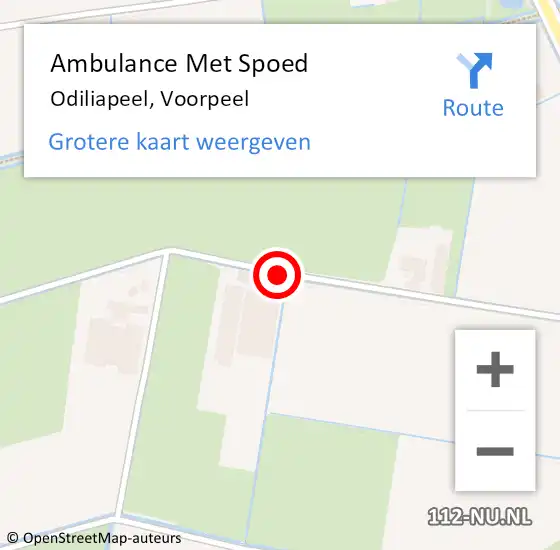 Locatie op kaart van de 112 melding: Ambulance Met Spoed Naar Odiliapeel, Voorpeel op 7 april 2019 14:04