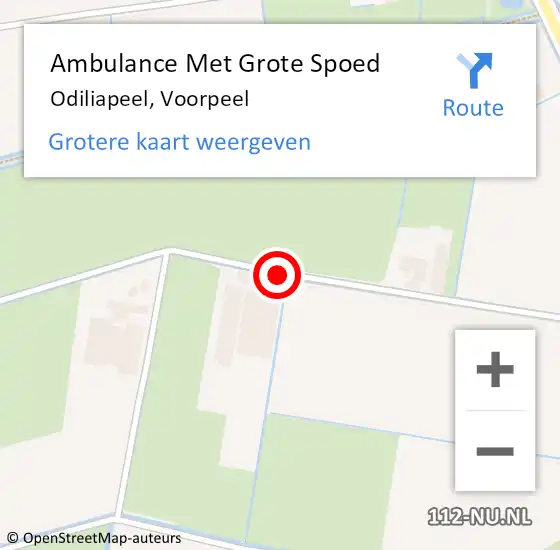 Locatie op kaart van de 112 melding: Ambulance Met Grote Spoed Naar Odiliapeel, Voorpeel op 7 april 2019 14:06