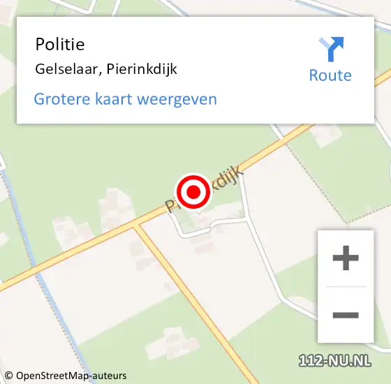 Locatie op kaart van de 112 melding: Politie Gelselaar, Pierinkdijk op 7 april 2019 14:46