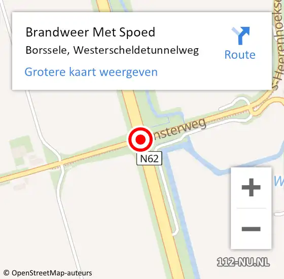 Locatie op kaart van de 112 melding: Brandweer Met Spoed Naar Borssele, Westerscheldetunnelweg op 7 april 2019 16:12
