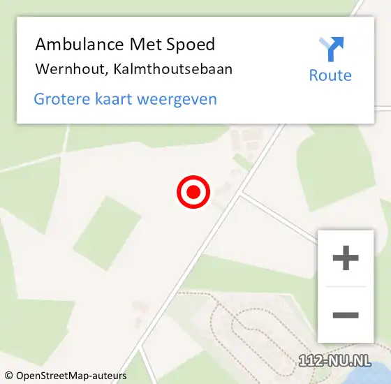 Locatie op kaart van de 112 melding: Ambulance Met Spoed Naar Wernhout, Kalmthoutsebaan op 7 april 2019 16:49
