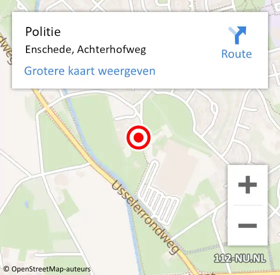 Locatie op kaart van de 112 melding: Politie Enschede, Achterhofweg op 7 april 2019 20:00