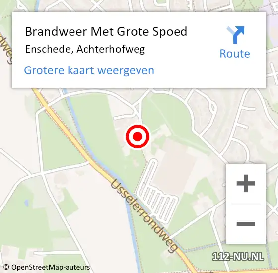 Locatie op kaart van de 112 melding: Brandweer Met Grote Spoed Naar Enschede, Achterhofweg op 7 april 2019 20:02