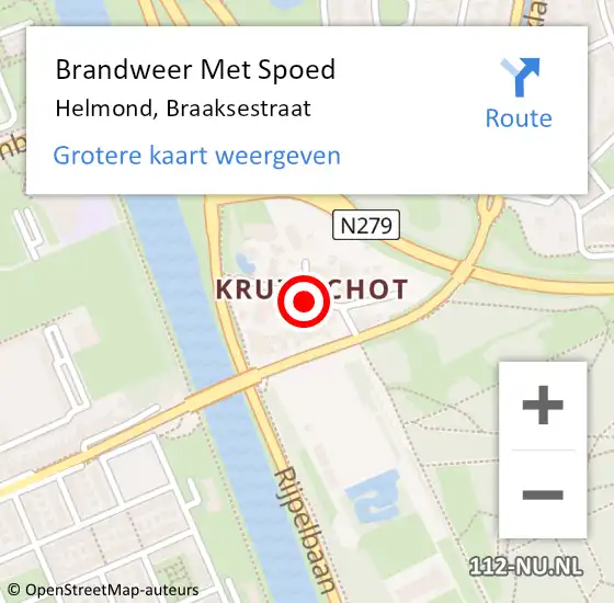 Locatie op kaart van de 112 melding: Brandweer Met Spoed Naar Helmond, Braaksestraat op 28 maart 2014 16:19