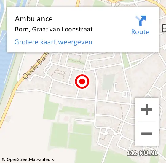 Locatie op kaart van de 112 melding: Ambulance Born, Graaf van Loonstraat op 28 maart 2014 16:19