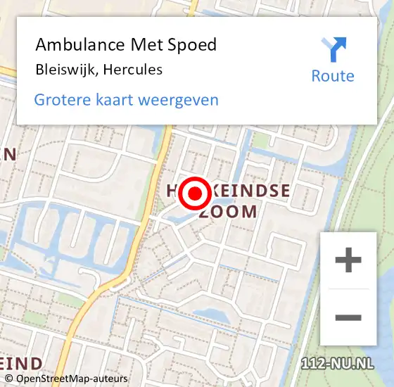 Locatie op kaart van de 112 melding: Ambulance Met Spoed Naar Bleiswijk, Hercules op 7 april 2019 21:50