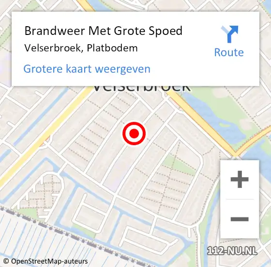 Locatie op kaart van de 112 melding: Brandweer Met Grote Spoed Naar Velserbroek, Platbodem op 7 april 2019 22:19