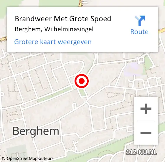 Locatie op kaart van de 112 melding: Brandweer Met Grote Spoed Naar Berghem, Wilhelminasingel op 8 april 2019 00:05