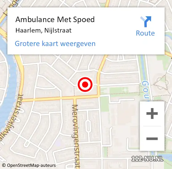 Locatie op kaart van de 112 melding: Ambulance Met Spoed Naar Haarlem, Nijlstraat op 8 april 2019 02:57