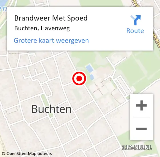 Locatie op kaart van de 112 melding: Brandweer Met Spoed Naar Buchten, Havenweg op 8 april 2019 06:42
