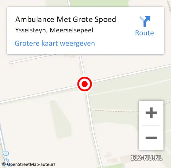 Locatie op kaart van de 112 melding: Ambulance Met Grote Spoed Naar Ysselsteyn, Meerselsepeel op 8 april 2019 07:32