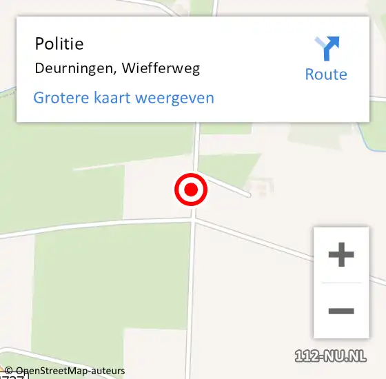 Locatie op kaart van de 112 melding: Politie Deurningen, Wiefferweg op 8 april 2019 07:58