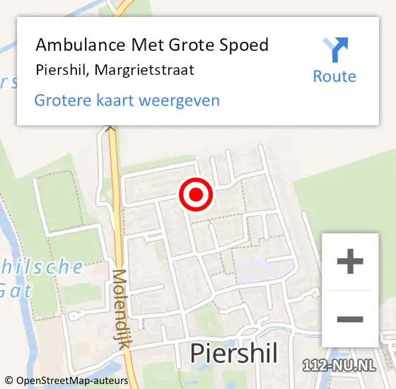 Locatie op kaart van de 112 melding: Ambulance Met Grote Spoed Naar Piershil, Margrietstraat op 8 april 2019 08:19