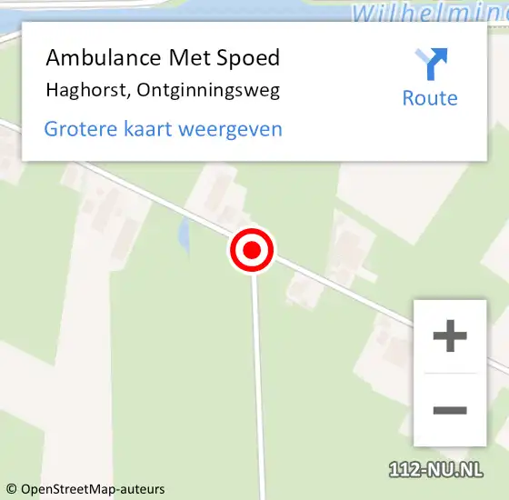 Locatie op kaart van de 112 melding: Ambulance Met Spoed Naar Haghorst, Ontginningsweg op 8 april 2019 15:34